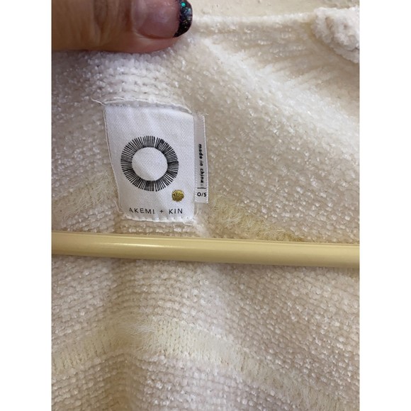 Akemi and kin Anthropologie cream miette kimono boho fringe shrug size O… - Picture 4 of 8